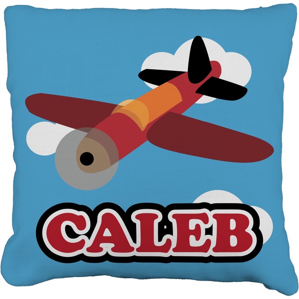 Custom Airplane Faux-Linen Throw Pillow 18" (Personalized)