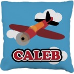 Airplane Faux-Linen Throw Pillow 20" (Personalized)