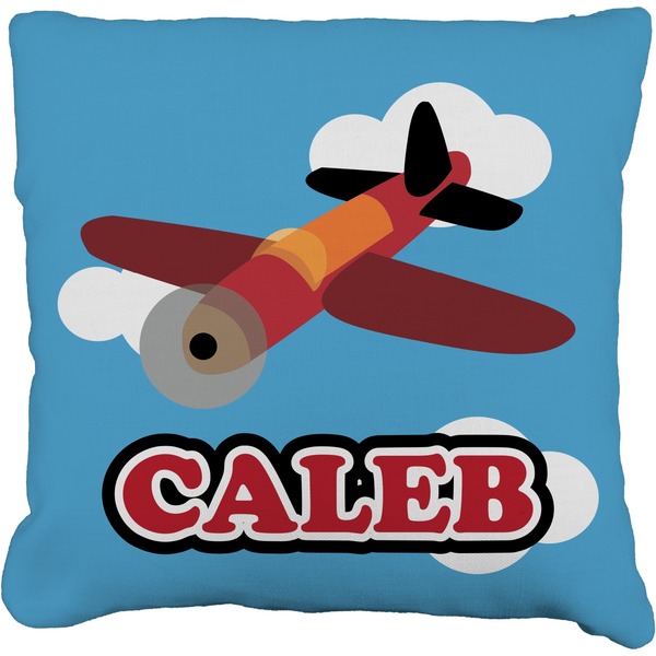 Custom Airplane Faux-Linen Throw Pillow 20" (Personalized)