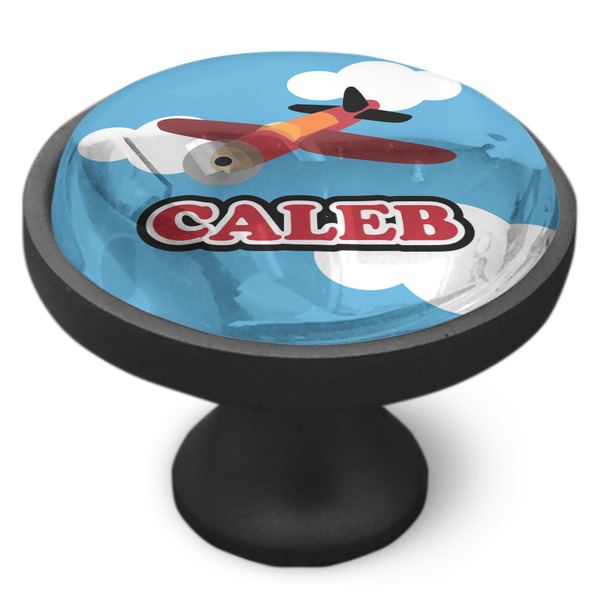 Airplane Cabinet Knob - Black - Side