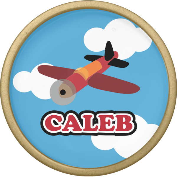 Airplane Cabinet Knob - Gold - Front