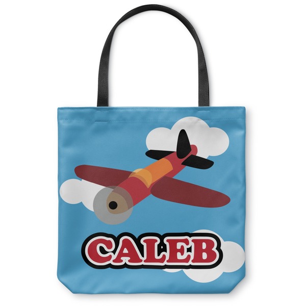 Custom Airplane Canvas Tote Bag - Large - 18"x18" (Personalized)