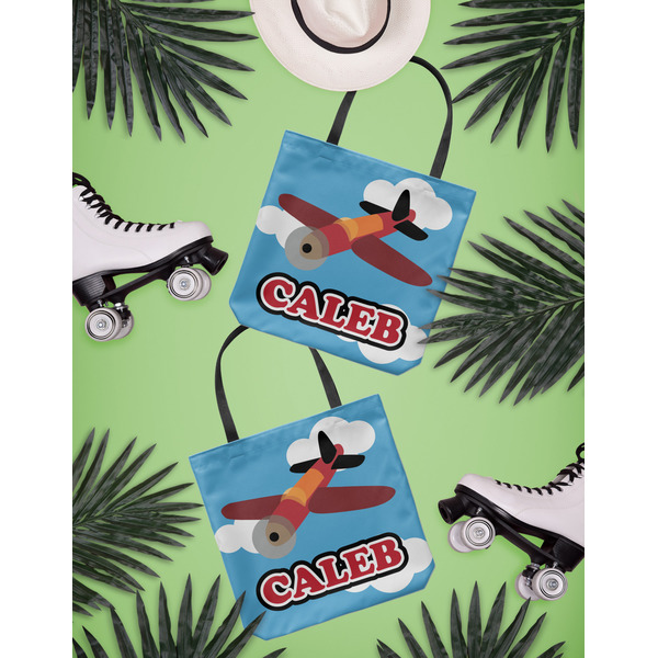 Airplane Canvas Tote Lifestyle Front and Back