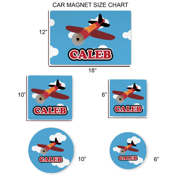 Airplane Car Magnets - SIZE CHART