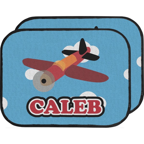 Custom Airplane Car Floor Mats (Back Seat) (Personalized)