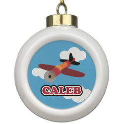 Airplane Ceramic Ball Ornament (Personalized)