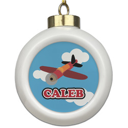 Airplane Ceramic Ball Ornament (Personalized)