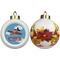 Airplane Ceramic Christmas Ornament - Poinsettias (APPROVAL)