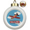 Airplane Ceramic Ball Ornaments - Poinsettia Garland (Personalized)
