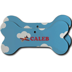 Airplane Ceramic Dog Ornament - Front & Back w/ Name or Text