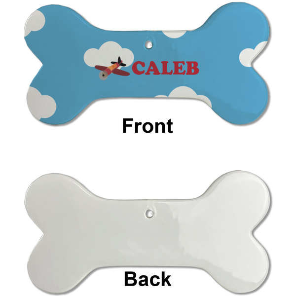 Airplane Ceramic Flat Ornament - Bone Front & Back Single Print (APPROVAL)