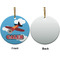 Airplane Ceramic Flat Ornament - Circle Front & Back (APPROVAL)