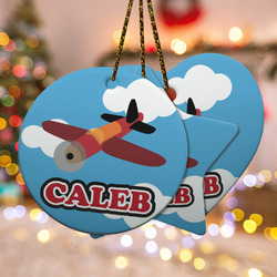 Airplane Ceramic Ornament w/ Name or Text