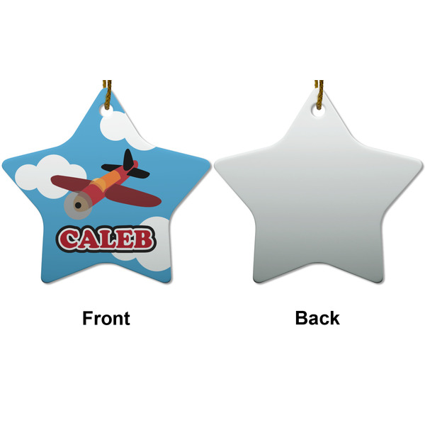 Airplane Ceramic Flat Ornament - Star Front & Back (APPROVAL)