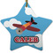 Airplane Ceramic Flat Ornament - Star (Front)