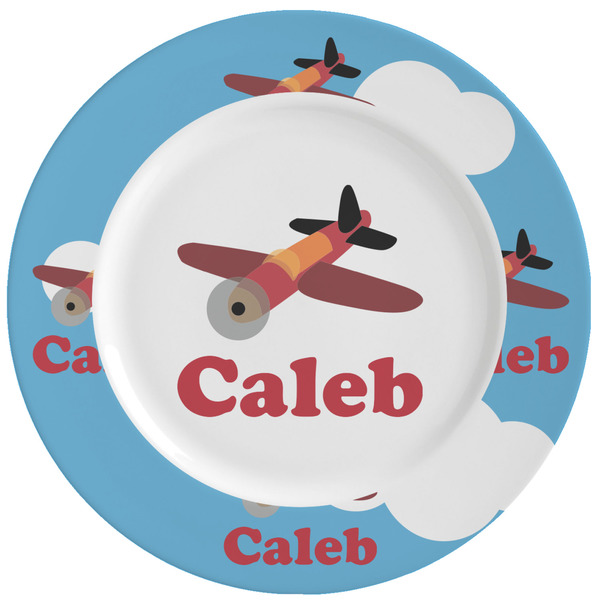 Custom Airplane Ceramic Dinner Plates (Set of 4) (Personalized)