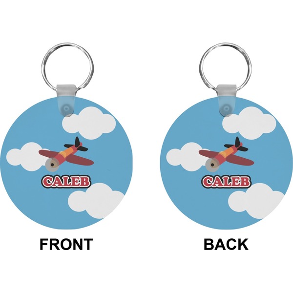 Airplane Circle Keychain (Front + Back)