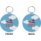 Airplane Circle Keychain (Front + Back)