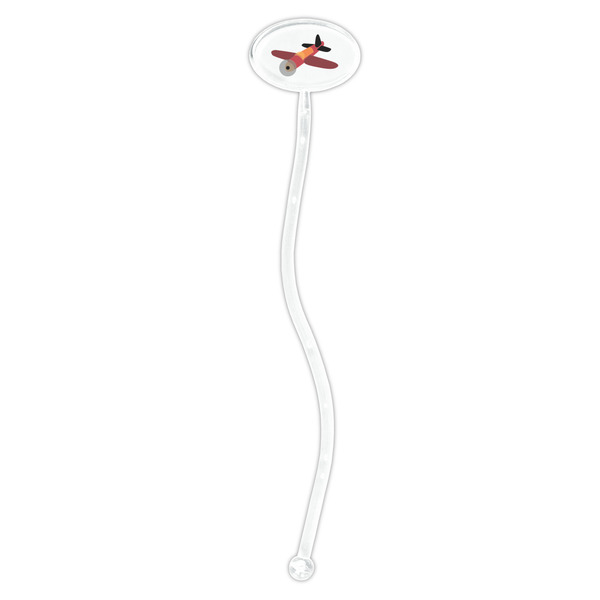 Airplane Clear Plastic 7" Stir Stick - Oval - Single Stick