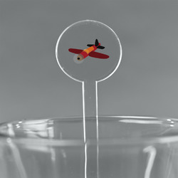 Airplane 7" Round Plastic Stir Sticks - Clear