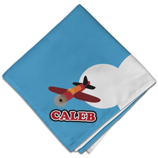 Custom Airplane Cloth Dinner Napkin - Single w/ Name or Text