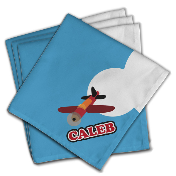 Airplane Cloth Napkins - Personalized Dinner (PARENT MAIN Set of 4)