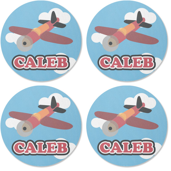 Airplane Coaster Round Rubber Back - Apvl
