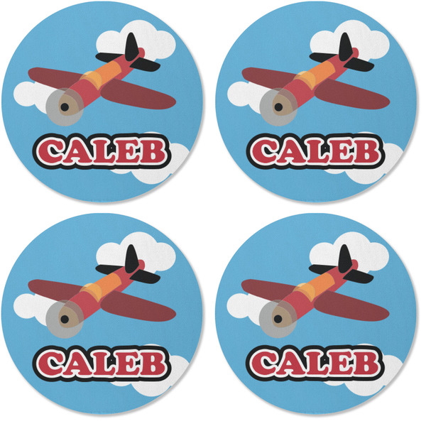 Airplane Coaster Round Rubber Back - Apvl
