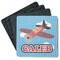 Airplane Square Rubber Backed Coasters - Set of 4 (Personalized)