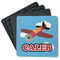Airplane Square Rubber Backed Coasters - Set of 4 (Personalized)