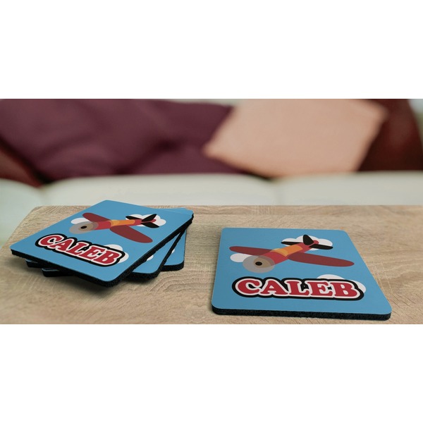 Airplane Coaster Rubber Back - On Coffee Table