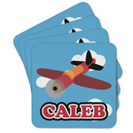 Airplane Cork Coaster - Set of 4 w/ Name or Text