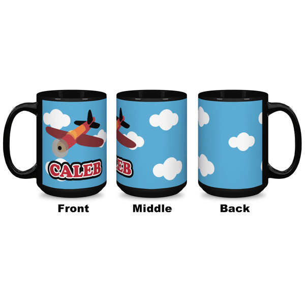 Airplane Coffee Mug - 15 oz - Black APPROVAL