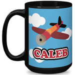 Airplane 15 Oz Coffee Mug - Black (Personalized)