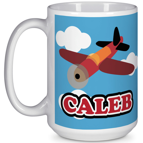 Custom Airplane 15 Oz Coffee Mug - White (Personalized)