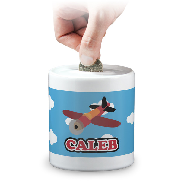 Custom Airplane Coin Bank (Personalized)