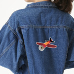 Airplane Twill Iron On Patch - Custom Shape - X-Large