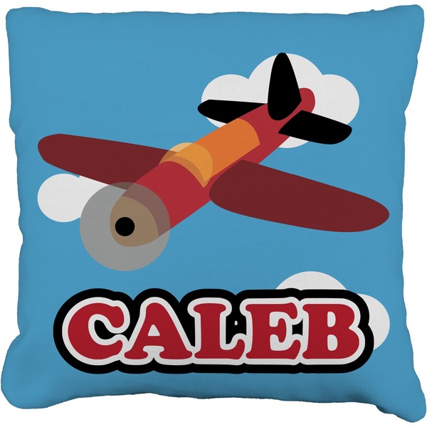 Custom Airplane Faux-Linen Throw Pillow (Personalized)