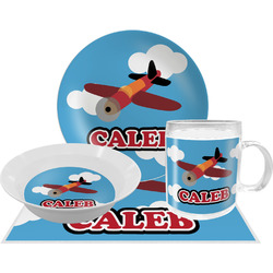 Airplane Dinner Set - Single 4 Pc Setting w/ Name or Text