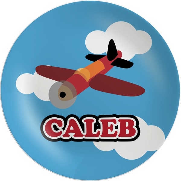 Custom Airplane Melamine Plate (Personalized)
