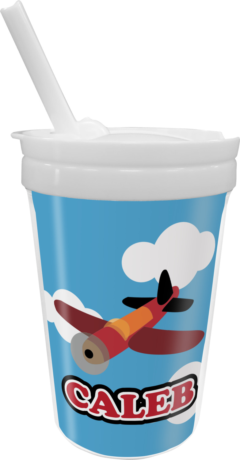 Custom Airplane Sippy Cup with Straw (Personalized) YouCustomizeIt