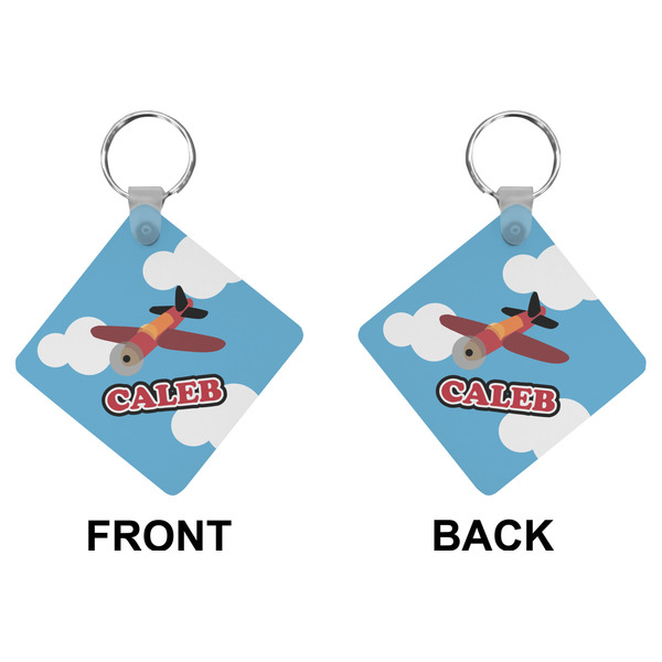 Airplane Diamond Keychain (Front + Back)