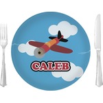 Airplane 10" Glass Lunch / Dinner Plates - Single or Set (Personalized)