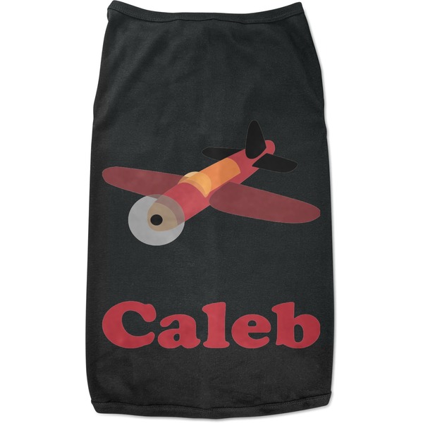 Custom Airplane Black Pet Shirt - S (Personalized)