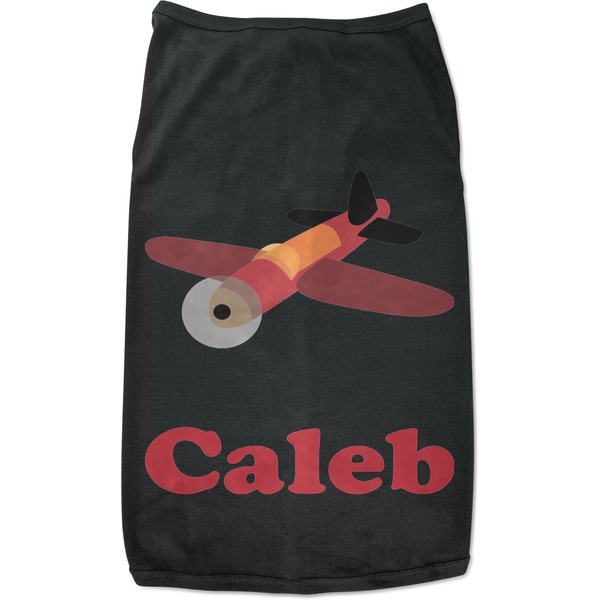 Custom Airplane Black Pet Shirt (Personalized)