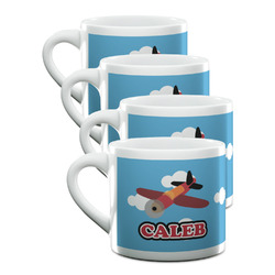 Airplane Double Shot Espresso Cups - Set of 4 (Personalized)