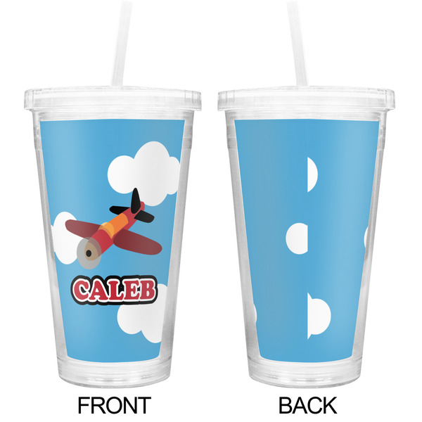 Airplane Double Wall Tumbler with Straw - Approval