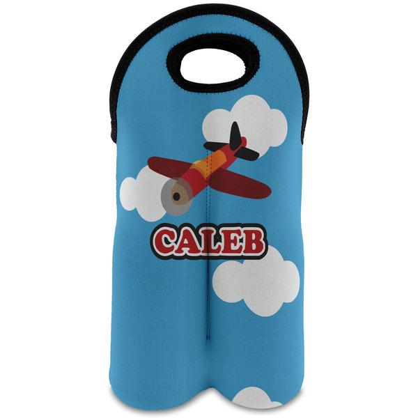 Custom Airplane Wine Tote Bag (2 Bottles) (Personalized)