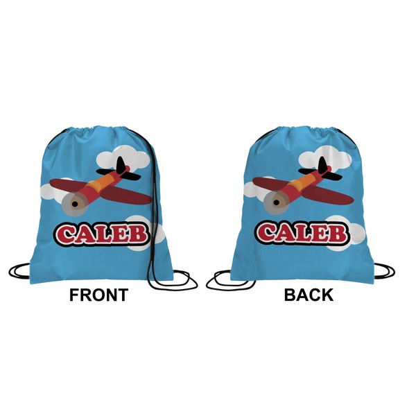 Airplane Drawstring Backpack Front & Back Small