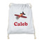Airplane Drawstring Backpack - Sweatshirt Fleece - Double Sided (Personalized)